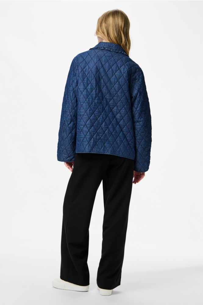 PCAURA SHORT QUILT JACKET FSY 17163998 MEDIUM BLUE DENIM